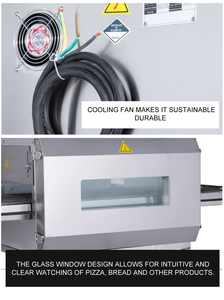 Thương mại điện 12 inch bánh pizza liên tục nướng băng tải Lò nướng bánh pizza - Product Image 2