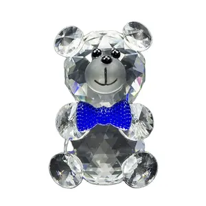 Hot Sell Ornaments Figurines Craft Wedding Valentine's Day Favors Crystal bear for Souvenir Decoration