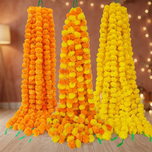 Guirnalda de Flores de Caléndula para Diwali, Pétalos Artificiales, Toran, Decoración para Bodas y Pooja, Suministro de Fábrica, Guirnalda Colgante - Product Image 3
