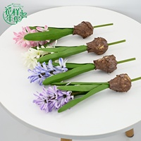 Fleur artificielle en soie lavande élégante de 29 cm, bouquet de bulbes de jacinthe moyens pour centre de table de mariage en intérieur ou vase