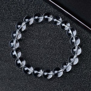 Pulsera de cuentas de cuarzo transparente natural, pulsera elástica de cristal de alta claridad, energía curativa, joyería espiritual de meditación para mujeres - Product Image 4