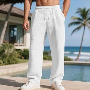 Pantalones Deportivos Casuales de Diseño de Alta Gama, Personalizados, de Nailon/Algodón, de Pierna Ancha para Hombre, Cintura Elástica, Resistentes al Viento y Transpirables - Product Image 2