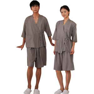 Peignoir <span class=keywords><strong>Kimono</strong></span> d'été pour <span class=keywords><strong>femme</strong></span> en 100% coton violet, pyjama uni, peignoir de bain vapeur Khan, <span class=keywords><strong>Yukata</strong></span> - Product Image 1