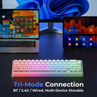 Teclado mecánico XVX M67 JadeStone 65% inalámbrico 2,4G/tri-modo intercambiable en caliente portátil programable RGB teclado para juegos