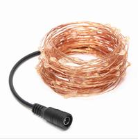 Guirlande lumineuse rechargeable multicolore 5M 50 LED 10M 100 LED avec prise mâle/femelle, pour extérieur, mariage, Noël, fête, fils de cuivre