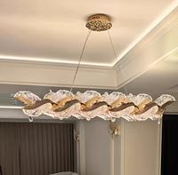 Suspension LED Circulaire Minimaliste Moderne Bartol, Motif Floral Sculpté, Style Restaurant Français, en Fer et Acrylique, Haute Luminosité, Garantie 3 Ans