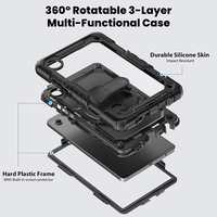 Nouveau matériel 360 rotation mains poignée défenseur housse de tablette pour Samsung Galaxy Tab A11 8.7 pouces 2025 avec ceinture d'épaule