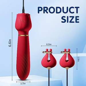 <span class=keywords><strong>2</strong></span> in 1 gül meme oyuncaklar G Spot sopa vibratör kadınlar için 10 güçlü titreşimli yetişkin seks oyuncakları meme klip uyarıcılar çift - Product Image 5