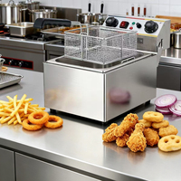 Friteuse électrique professionnelle pour restaurant commercial, en acier inoxydable, 11 L, double cuve, friteuse électrique commerciale