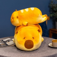 Coussin en peluche Capybara couché, style pain, mignon, doux et moelleux, animal en peluche Hydrochoerus, coussin à câliner pour enfants, décoration de canapé et chambre