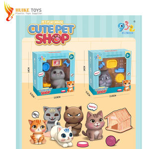 Ensemble de jeu pour chien de compagnie mignon et pas cher 2026 avec cage de transport, figurines de chiots, bol de nourriture et accessoires - Jouets d'imitation pour enfants - Product Image 1
