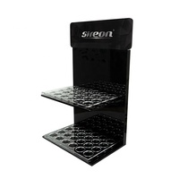 Présentoir de stockage des huiles essentielles, 2 niveaux, organisateur de stockage des huiles essentielles, comptoir en acrylique, CBD, support pour 24 bouteilles, noir