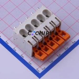 KF206-7.5-5P Spring Terminal Block Through hole Component (THT),P=7.5mm Connector 7.5mm 5P 5 41A - Product Image 1