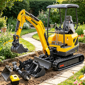 Mini-excavatrice 1-2 tonnes avec moteur Kubota, mini-pelle multifonctionnelle à haute efficacité pour les travaux domestiques et les petits travaux de construction - Product Image 2