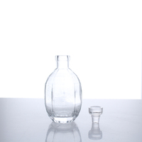 Vente en gros 250ml 400ml 500ml Vin Vodka Whisky Liqueur Bouteille de boisson en verre avec bouchon en verre