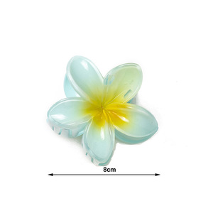 <span class=keywords><strong>Pince</strong></span> à <span class=keywords><strong>cheveux</strong></span> 6 cm en plastique violet et or, motif <span class=keywords><strong>fleur</strong></span> de frangipanier hawaïenne, style requin, accessoire transfrontalier, <span class=keywords><strong>pince</strong></span> à <span class=keywords><strong>cheveux</strong></span> mignonne - Product Image 2