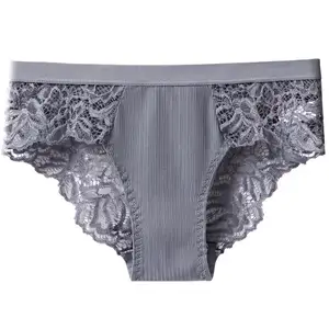 Bragas de encaje de talla grande para mujer, ropa interior transpirable de alta calidad, venta al por mayor, amigable con la piel, absorbe el sudor