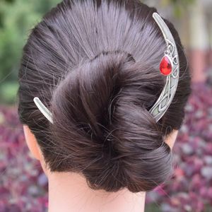 Forcine retrò metallo celtici vichio Goth Pan mollette forchetta per capelli accessori per tritare bastoncini mollette forma luna per donna - Product Image 2