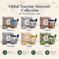 Tasse à café en céramique vintage à motif géométrique de style marocain avec cuillère OEM ODM personnalisée en gros
