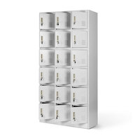 Armoire de rangement métallique robuste à 18 portes, démontable, pour écoles, gymnases, salles de personnel, bureaux, avec serrure à clé