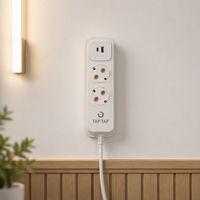 Multiprise à 2 prises avec 1 USB et 1 Type C 3.1A à charge rapide, ignifuge, en PC, rallonge 1,5M 3M