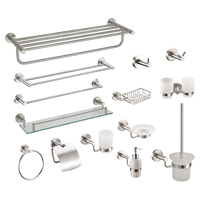Ensemble d'accessoires de salle de bain en acier inoxydable brossé, série 78, support mural pour serviettes, porte-rouleau de papier toilette, accessoires de salle de bain