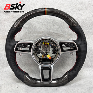 Volant en fibre de carbone véritable pour <span class=keywords><strong>Porsche</strong></span> Panamera Cayenne Macan Taycan Cayman Boxster Carrera 911 918 958 981 987 996 997 - Product Image 2