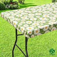 Nappe jetable en PEVA doublée de flanelle, à bords élastiques, motif floral marguerite blanche, imperméable et écologique, en gros