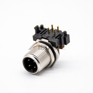 M12 Dik Açılı PCB Konnektörü Erkek 4 Pin A Kodlu Panel Montaj Adaptörü IP67 Sensör Arayüzü - Product Image 6