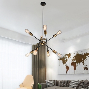 Mi Siècle moderne nordique ampoule <span class=keywords><strong>spoutnik</strong></span> <span class=keywords><strong>lustre</strong></span> En Laiton doré pendentif lumière - Product Image 3