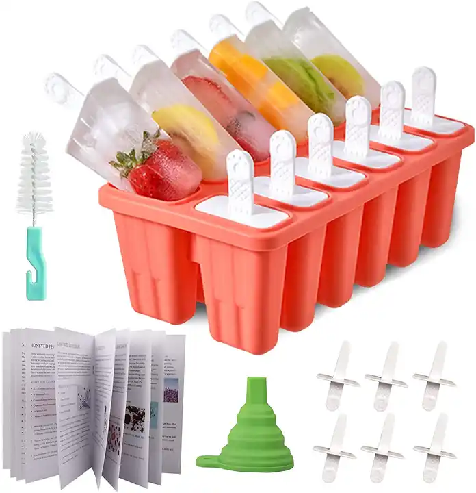 12 PCS Silicone Popsicle Molds Easy-release Bpa-free Popsicle