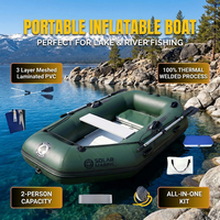 Kayak gonflable en PVC pour 2 personnes, B200-3 Solar Marine 200 CM, bateau de pêche, canoë avec pagaies et accessoires de pompage