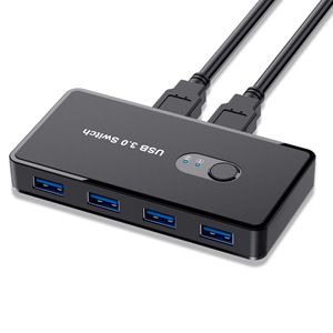 สวิตช์ USB 3.0 4 พอร์ตตัวแยกอินพุตคู่สำหรับคอมพิวเตอร์ 2 เครื่องอุปกรณ์แชร์คีย์บอร์ดเมาส์ - Product Image 5