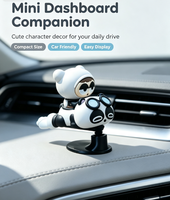 Ornement de voiture rotatif mignon Panda G3, décoration de tableau de bord, figurine avec support rotatif, adhésif 3M, surface en plastique anti-rayures