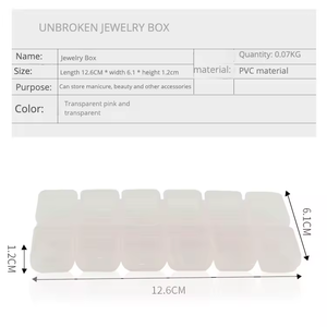 Estuche de almacenamiento de <span class=keywords><strong>uñas</strong></span> desmontable 12 frascos decoración de <span class=keywords><strong>uñas</strong></span> caja de diamantes de imitación para herramienta de contenedor - Product Image 1
