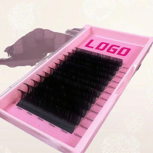 Extensions de cils en soie naturelles noires à volume complet faites à la main en gros pour étiquette privée - Product Image 2