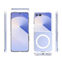 Étui de téléphone pliable magnétique Z Flip7, coque transparente brillante, couverture complète, antidérapante, haute dureté, antichoc