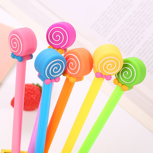 ปากกาลูกลื่นแบบกลางสำหรับนักเรียน สำนักงาน ปากกาหมึกซึมสีดำ ร้านเครื่องเขียน ปากการางวัล ปากกาซิลิโคน ลอลลี่ ซิลิกาเจล ที่ใส่ปากกาพลาสติก - Product Image 1