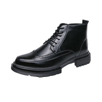 Chaussures en cuir imperméables grande taille pour hommes, vente en gros transfrontalière, nouvelle collection hiver 2026, bottines basses en cuir style brogue britannique