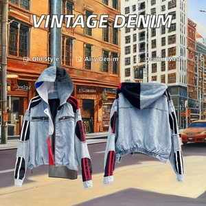 Vintage Korea Style Indigo Blue <strong>Hippie</strong> Washed Destroy Denim <strong>Jacket</strong> for Women Jeans <strong>Jackets</strong> &amp; Coats C0197 - Product Image 3