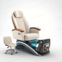 Nuevos muebles de salón de uñas, sillas de pedicura modernas de lujo, plataforma blanca, silla de masaje para manicura y pedicura, Spa de pies