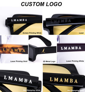 LMA kacamata desainer pria Y2K antik kebesaran UV400 satu bagian lensa cermin perak Logo kustom masker Retro kacamata hitam wanita - Product Image 6