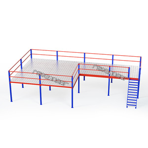 Gangxinmei Mezzanine <b>Rack</b> Steel Platform 200kg Load 2 Layer Blue Cold <b>Rolled</b> Steel Custom Depth Industrial Warehouse - Product Image 1