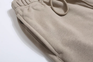 Pantalones Cortos Casuales de Moda para Hombre S22, Talla Grande, Color Avena Claro, Textura Superior, Ecológicos, 100% Algodón, Diseño Sólido - Product Image 4