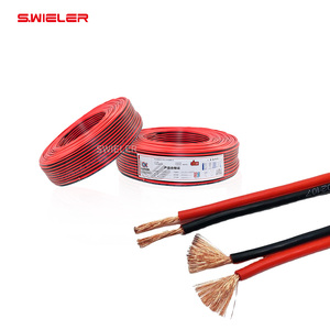 Câble haut-parleur plat personnalisé de haute qualité HIFI rouge noir 2 cœurs OFC/CCA cuivre câbles de haut-parleurs de studio <span class=keywords><strong>Audio</strong></span> Compatible avec haut-parleur - Product Image 3