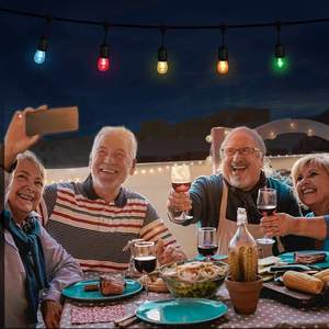 Tira de luces LED con Control remoto para exteriores, tira de luces solares Rgb de 24 pies S14 con 12 bombillas, resistente al agua Ip65 - Product Image 5