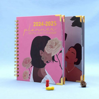 Carnet de planification spirale rose personnalisé, journal quotidien et hebdomadaire, agenda à couverture rigide, reliure YO, impression de logo personnalisée, vente en gros OEM