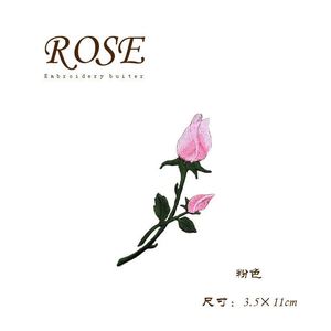 Classical Style Embroidery Iron on Colorful Rose Patch for Decoration - Product Image 3