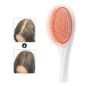 Luce rossa terapia vibrazione del cuoio capelluto spazzola di massaggio a ioni negativi per la crescita dei capelli massaggiatore elettrico massaggio pettine
