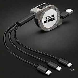 Wholesale Promo Gift Logo <b>3</b> in 1 Charging Multi Phone Charger Retractable <b>Usb</b> <b>Cable</b> With Crystal Reel Box - Product Image 1